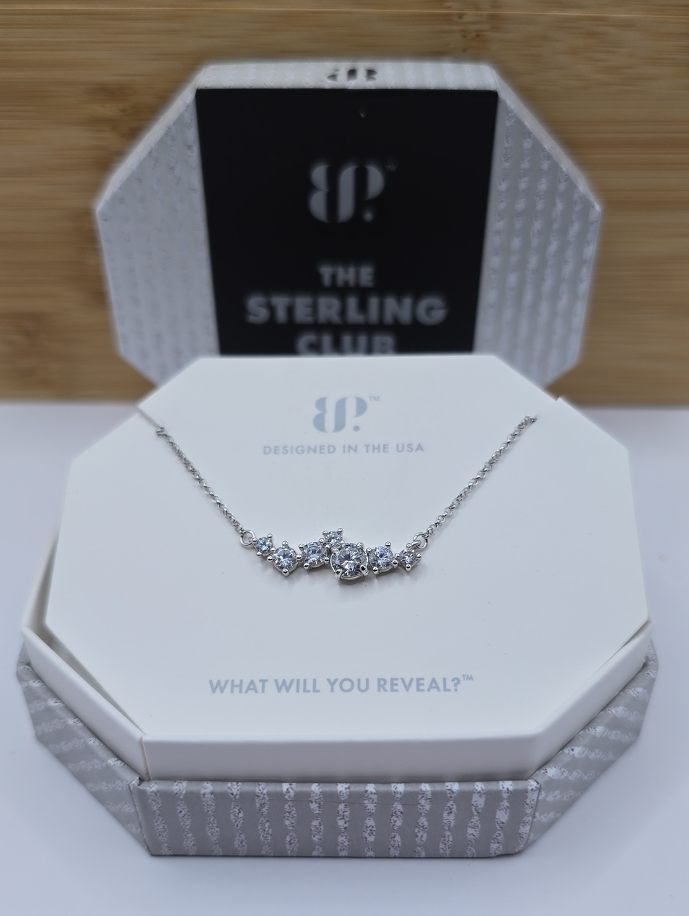 New Bomb Party Necklace The Sterling Club .925 Solid Silver Diamond CZ RBP6349